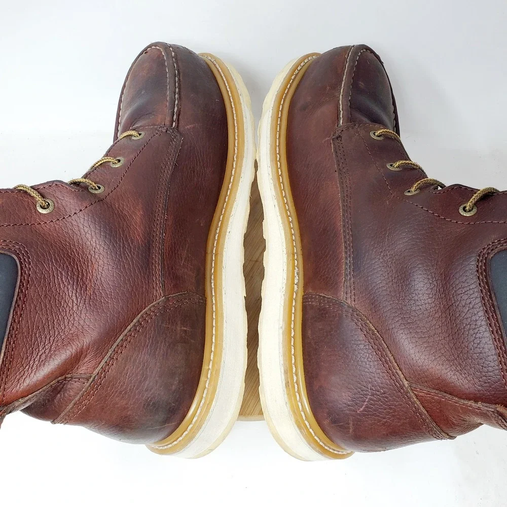 Red Wing Irish Setter Boots Mens 13 E2 WIDE Ashby Leather Safety Moc Toe Work